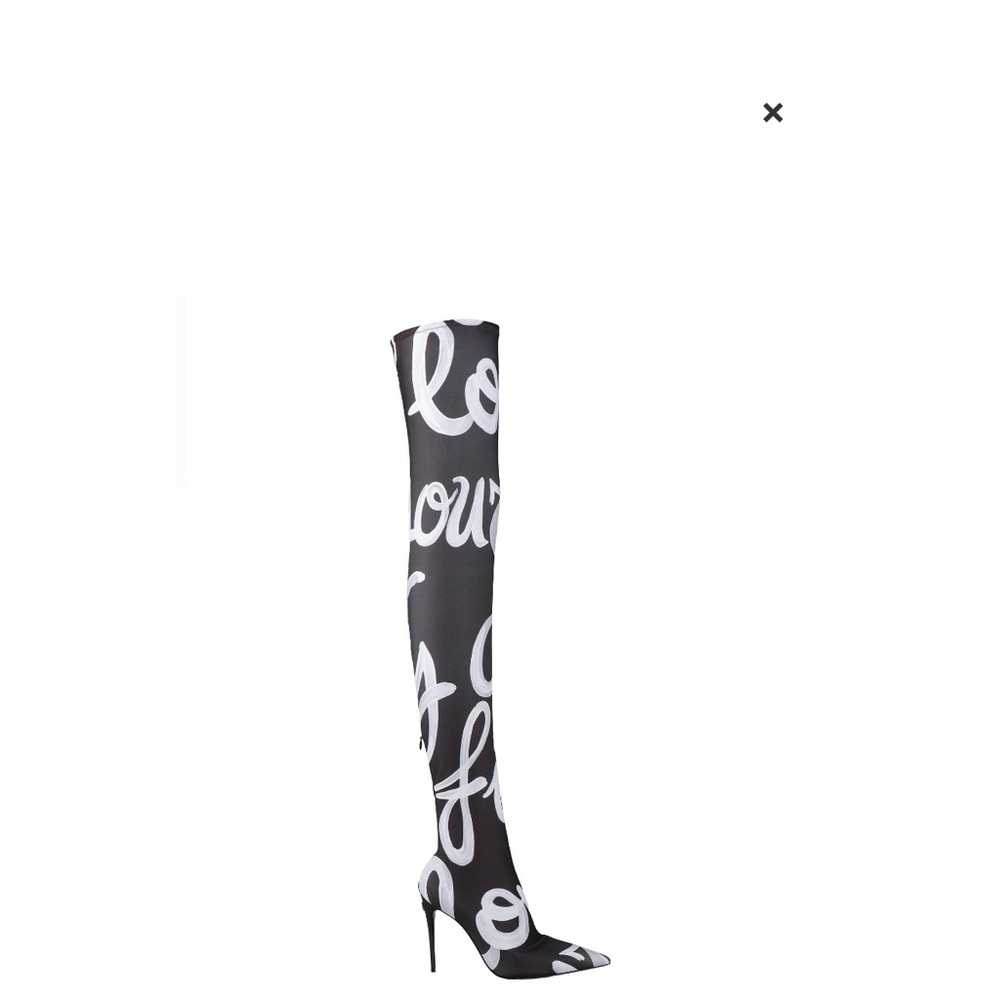 Dolce & Gabbana Black and White Heeled Boots